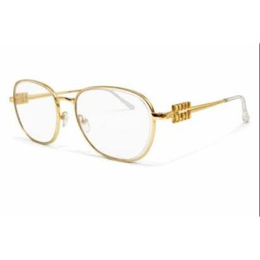 Imagem de Óculos de Sol Feminino Luxo Armação Metal Detalhe Miumiu-Unissex