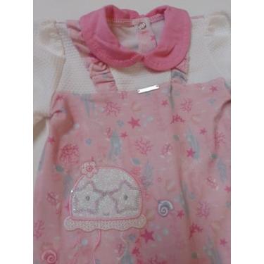 Imagem de Macacão Longo Estampado Luxo Bebê Menina Enxoval Verão 13658 - Lebhua/
