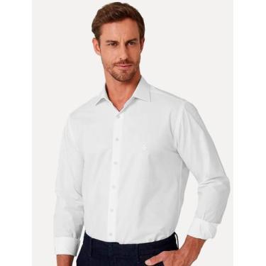 Imagem de Camisa Dudalina Masculina Slim Superfine Cotton Light Logo Lisa Branca