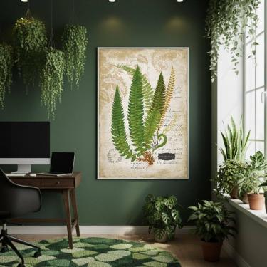 Imagem de Quadro Decorativo Samambaias Vintage 70x50cm Mold Preta