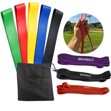 Imagem de Kit 5x Elastico Mini band Theraband Fisioterapia+ 3x Extensor Superband Leve/Moderado/Pesado-Unissex