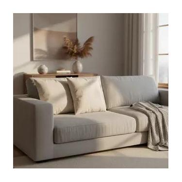 Imagem de Kit 02 Capas Almofada Suede Sortido Promoção Veludo Sala - Fama, Marfi