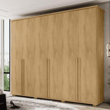 Imagem de Guarda-Roupa 6 Portas com 5 Gavetas Internas 1 com Divisória e Maleiro
