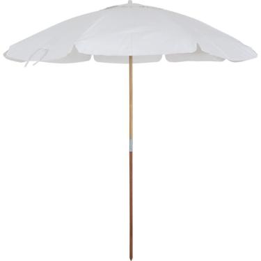 Imagem de Guarda Sol 2,20 Metros Em Bagum Guararapi Branco Com Cabo De Madeira Bel