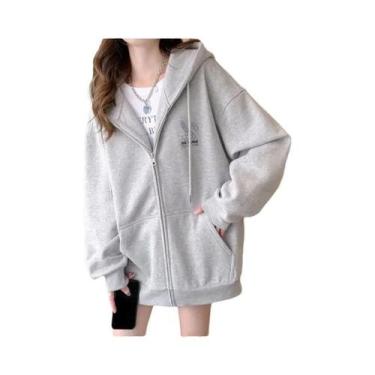 Imagem de Moletom Feminino Com Capuz, Estampa Bordada, Estilo Esportivo E Casual