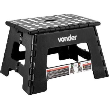 Imagem de Banqueta plastica dobravel 220mm preta vonder
