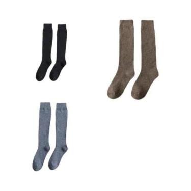 Imagem de Meias De Compressão Masculinas De Inverno 6 Peças Quentes Até O Joelho