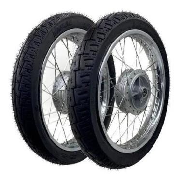 Imagem de Par Aro Roda Cg Titan Fan 150 Es Ks Montada Com Pneus Vipal - Tork