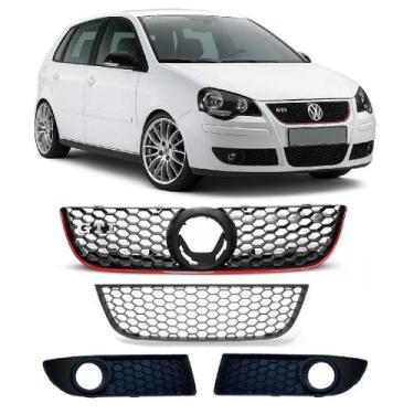 Imagem de Kit Grades Parachoque Polo Gti 2007 2008 2009 2010 2011 - Fipparts