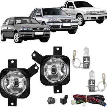 Imagem de Kit farol milha gol parati saveiro g3 1999 a 2005 + lâmpadas - BBS