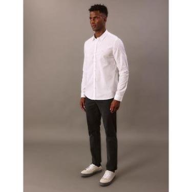 Imagem de Camisa Ml Ckj Slim Cotton Linen - Branco-Masculino
