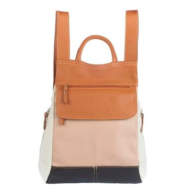 Imagem de Mochila De Couro Legítimo Modelo Malu Resistente Confortável Tons Terrosos