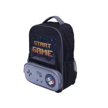 Imagem de Mochila Escolar Infantil Star Game 16" Yins YS42198 Cor:Preto, Preto