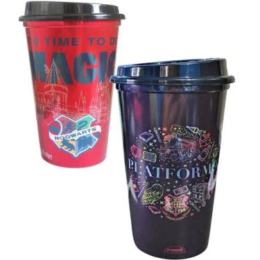 Imagem de Kit 2 Copo de Cafe Harry Potter 500ml Plastico - Plasutil