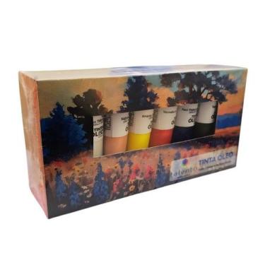 Imagem de Kit Tinta Oleo 20ml c/12 Cores Tons Paisagem Talento