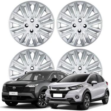 Imagem de Jogo Calota Aro 16" Kicks WRV Fit Civic City Cubo Padrão Prata 001CP-P