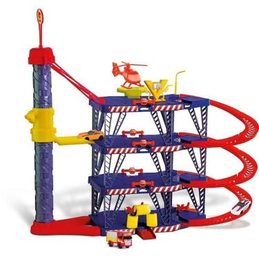 Imagem de Pista de Brinquedo Mega Parking Posto de Gasolina 4 Estações com Caminhão Carro e Helicóptero Samba Toys