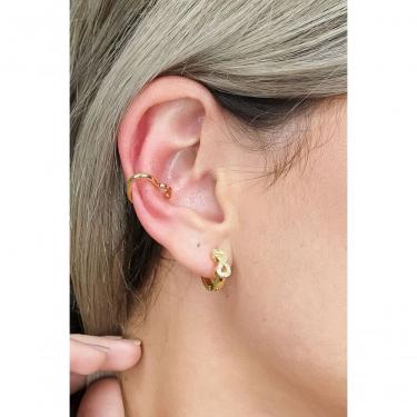 Imagem de Piercing Fake Floratta Joias Forma de Coração Banhado em Ouro 18K 1,5CM Dourado Feminino