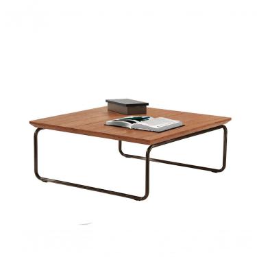 Imagem de Mesa de Centro Kairos Quadrado MDF Metal Pintado 70CM Cinamomo Lar Flex Móveis