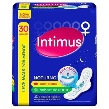 Imagem de Absorvente Intimus Noturno Cobertura Seca com Abas Embalagem com 30 Un