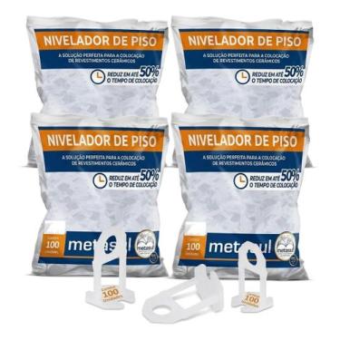 Imagem de Kit 400 niveladores de piso metasul - 3 mm