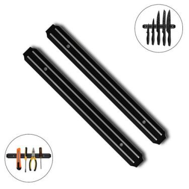 Imagem de Kit 2 Barras Magnéticas Caerus Home 33cm Organizador De Facas Ferramen