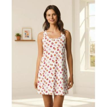 Imagem de Camisola Regata Algodão Várias Estampas P Ao Xgg Malwee, G, Off white 