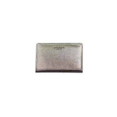 Imagem de Carteira Feminina  de Couro RFID Slim Basic Onix U / Prata