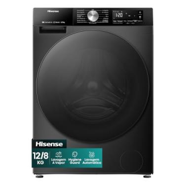 Imagem de Hisense WD3S12 Lava e Seca Noir Frontal 12kg/8kg 59,5x61x84,5 cm com Vapor Wi-Fi 16 Programas 110V Digital 1400 RPM