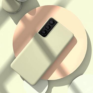 Imagem de Capa de telefone de silicone líquido para Samsung Galaxy S8 S9 S10 S10E S20 S21 Plus 5G FE Ultra à prova de choque capa protetora macia, branca, para Galaxy S21