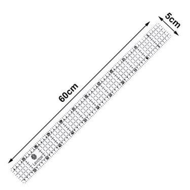 Imagem de Régua 5x60 Cm Acrílico Patchwork Corte Artesanato