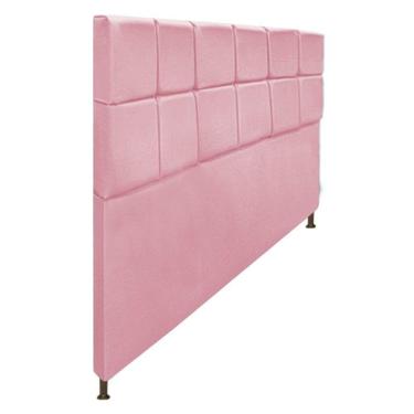 Imagem de Cabeceira Damares 195Cm King Size Com Botonê Suede Rosa Bebê