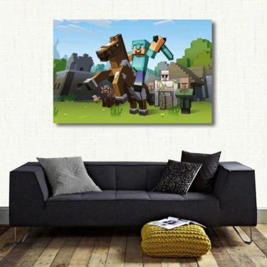 Imagem de Quadro decorativo Infantil Minecraft com Tela em Tecido