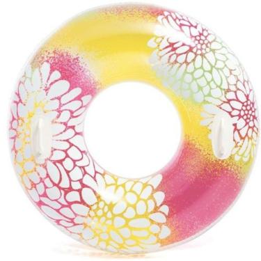 Imagem de Boia Circular Estampada Floral Inflável Grande 97cm - Intex
