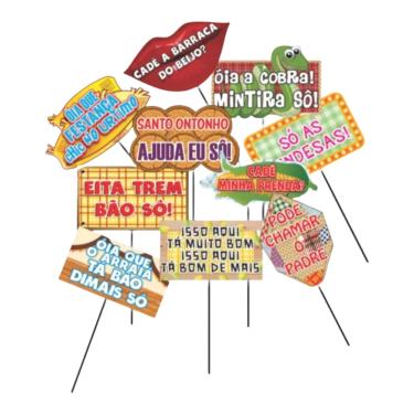 Imagem de Placa Divertida Festa Junina Kit Com 10 Unidades Decoração São João Plaquinhas Fotos Selfies