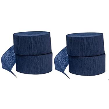 Imagem de 4 rolos de Transmissores de Papel de Crepe Azul Marinho/Escuro de 2,3 m – Feito nos EUA!
