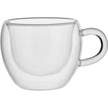 Imagem de CLEAR XÍCARA CAFÉ 6x9x7cm 75ml BOROSILICATO TRANSP 6PÇ PAREDE DUPLA