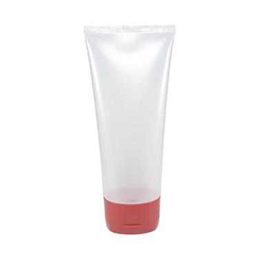Imagem de Bisnaga Plástica Transparente 300ml C/Tampa Flip Top (20 Peças) (Vermelho)