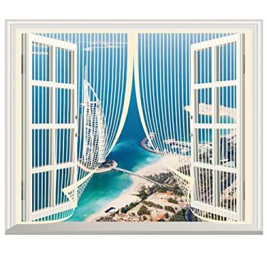 Imagem de Porta de tela magnética com cortina de malha, rede mosquiteira de entrada para insetos com fita de fixação de moldura completa, Preto Porta De Tela De Cortina De Porta Autoadesiva, Porta De Tela De Tela De Malha