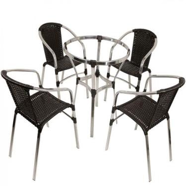 Imagem de Conjunto De 6 Cadeiras E Mesa Floripa Em Alumínio Trama Original