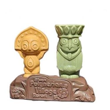 Imagem de ThemeParks Conjunto de saleiro e pimenteiro Tiki Resort Polinésio Disney Parks 50º Aniversário Verde Marrom, 6