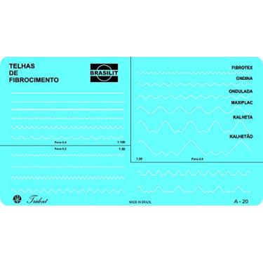 Imagem de Gabarito de Perfil de Cobertura 23 x 13 cm, A-20, Trident, Acrílico Azulado