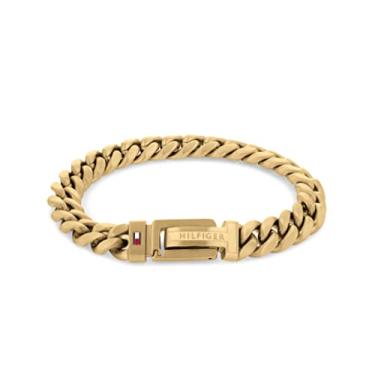 Imagem de Tommy Hilfiger Pulseira masculina de corrente de aço fino iônico, Large, Aço inoxidável, Sem Pedra Preciosa