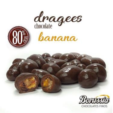 Imagem de Confeito De Banana Com Chocolate 80% Cacau 120G Borússia Chocolates -