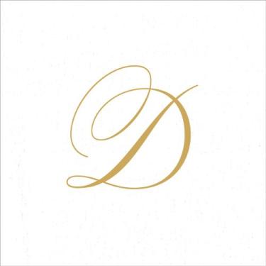 Imagem de Guardanapos de coquetel de linho com pérola branca da Entertaining with Caspari, monograma inicial D, pacote com 30