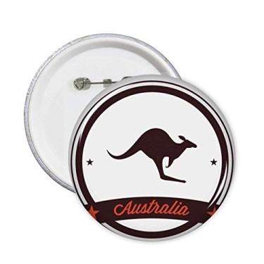 Imagem de Ilustração de emblema canguru sabor australiano, broches, emblema, botão, decoração, acessório, 5 peças