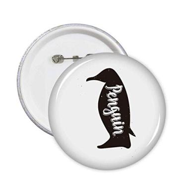 Imagem de Pinguim preto e branco animal pinos crachá botão emblema decoração acessório 5 peças