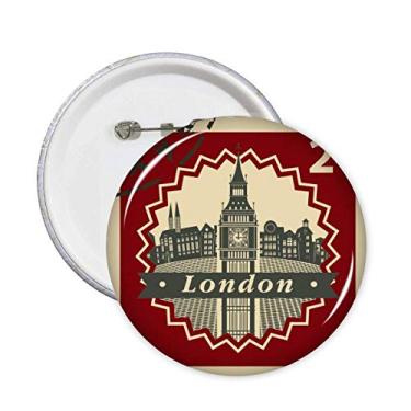 Imagem de Broche London Big Ben Stamp Outline Britain Reino Unido Broche Emblema Decoração Acessório 5 peças