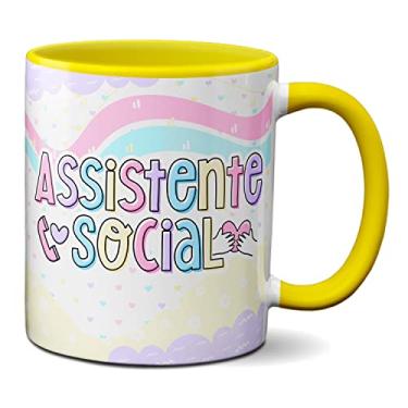 Imagem de Caneca Assistente Social Profissão Amor Presente Lindo (Amarela)