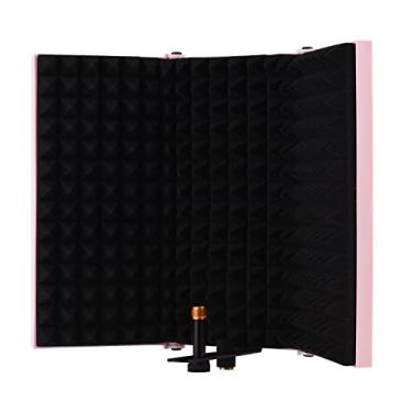 Imagem de Qudai Protetor de isolamento de microfone de gravação de estúdio profissional de 3 portas Folding Pop Filter Microphone Wind Screen com equipamento de gravação de absorção de som de espuma EVA de alta